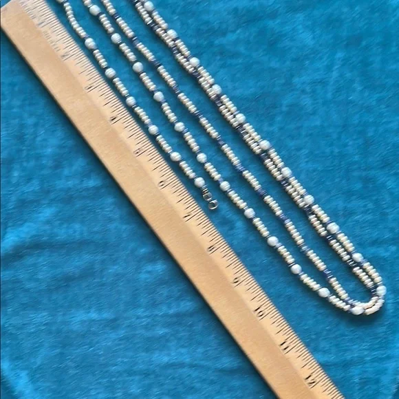 Freshwater Pearl and purple crystal Bead Necklace & bracelet set - Picture 5 of 6